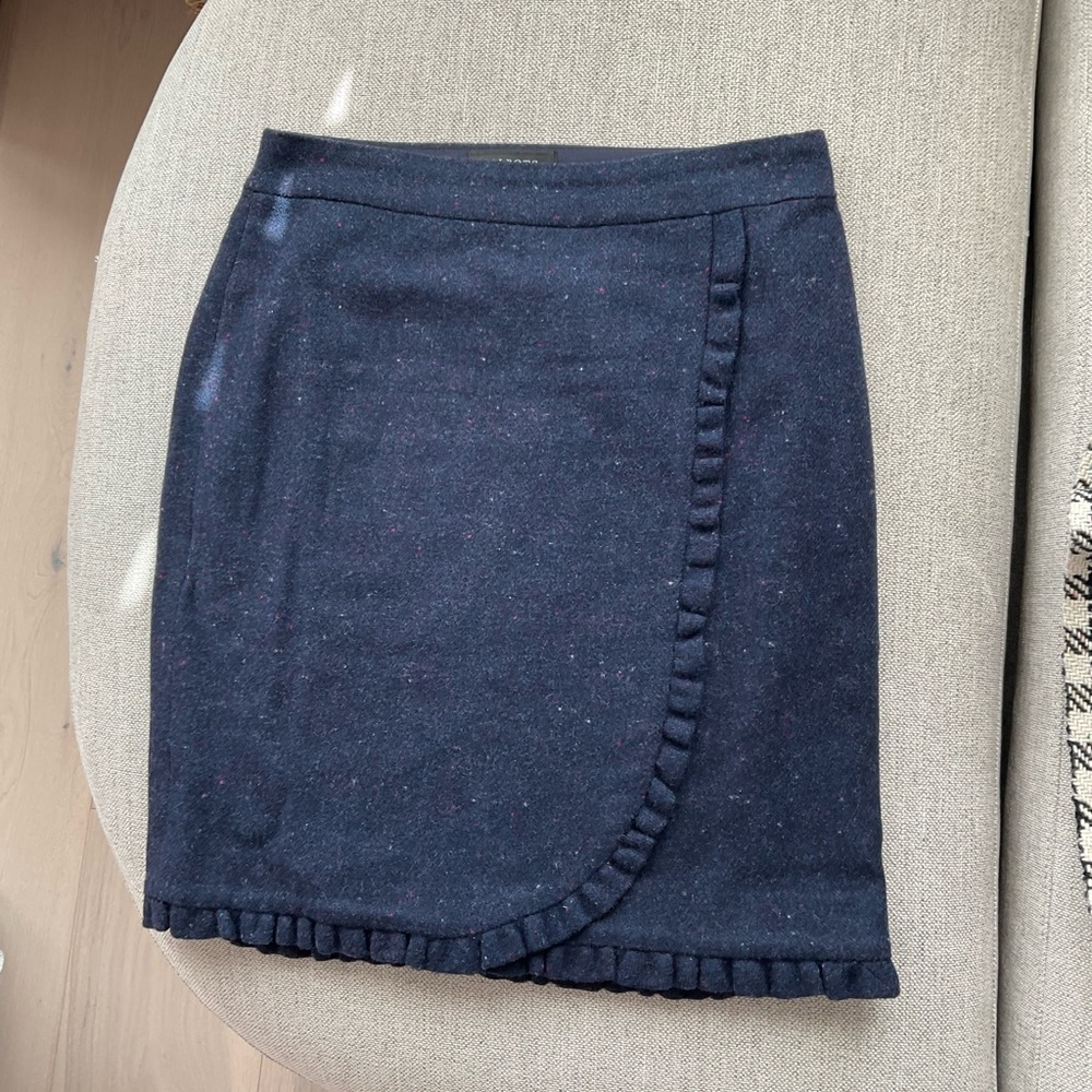 Brand New Talbots Dark Blue Wool Mini Skirt 4P
